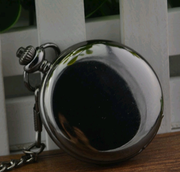 Tungsten steel polished black Continental fashion retro flip pocket watch men and women antique gift watch pocket watch - Image 7
