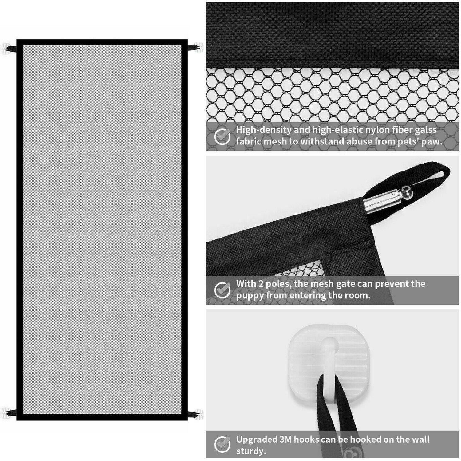 Pets Dog Cat Baby Safety Gate Mesh Fence Magic Portable Guard Net Stairs Doors - Image 2