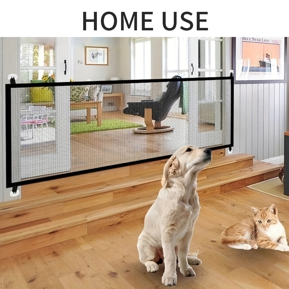 Pet Dog Fence, Foldable Isolation Net, Dog Safety Protection Fence, No Drilling Required Household Pet Isolation Fence, Balcony Dog And Cat Isolation Net Fence, Indoor Obstacle Safety Protection
