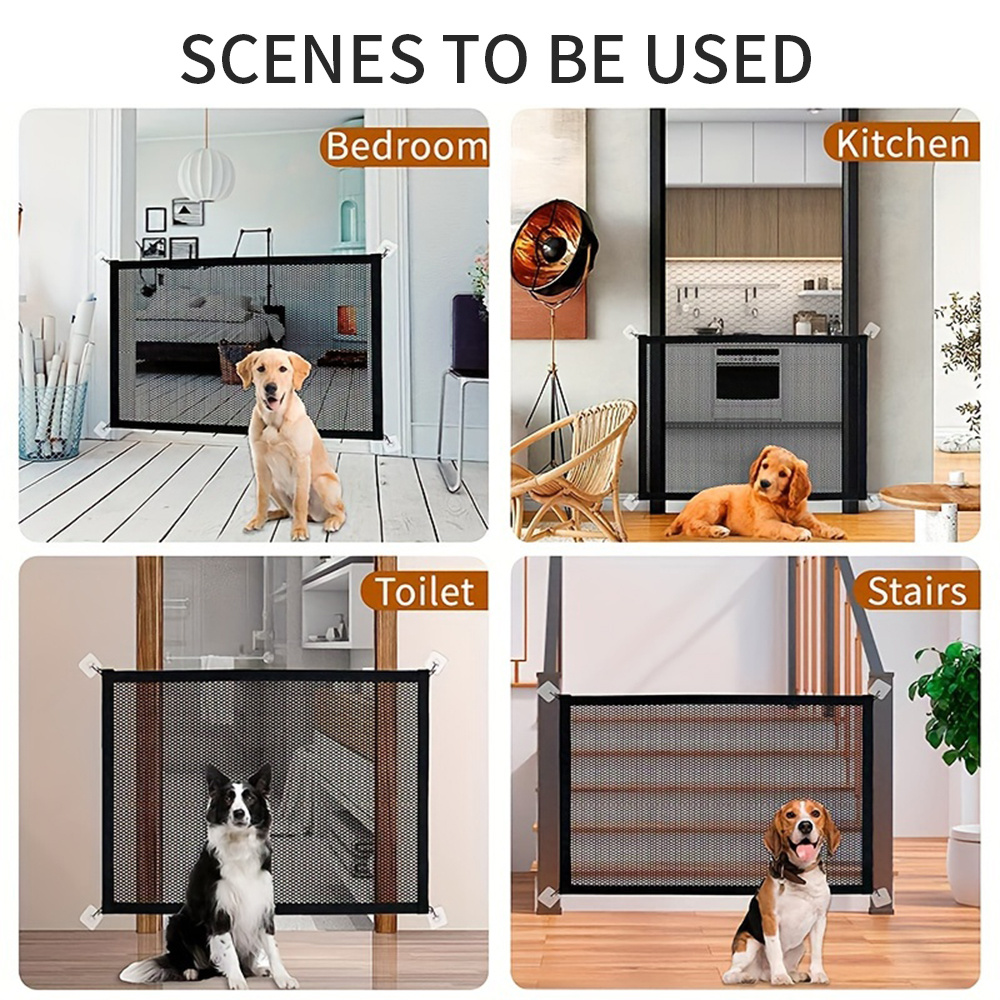 Pet Dog Fence, Foldable Isolation Net, Dog Safety Protection Fence, No Drilling Required Household Pet Isolation Fence, Balcony Dog And Cat Isolation Net Fence, Indoor Obstacle Safety Protection - Image 2