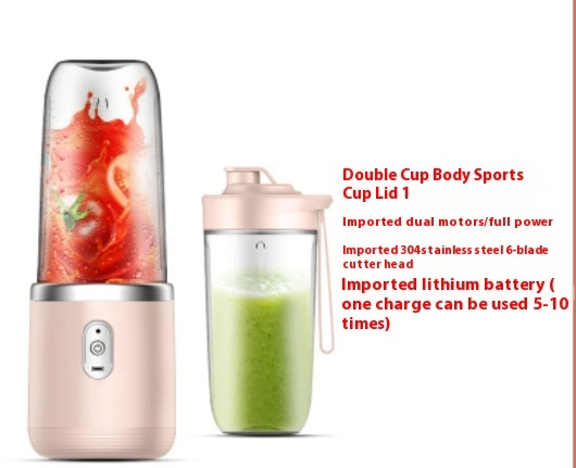 6blade Portable Blender Mini Juicer Cup Extractor Smoothie USB Charging Fruit Squeezer Blender Food Mixer Ice Crusher Portable Juicer Machine - Image 8