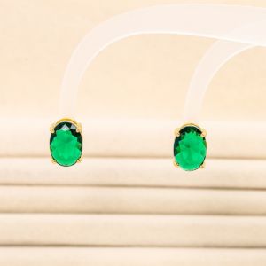 Geometric Ellipse Fashion Silver Pin Earrings
